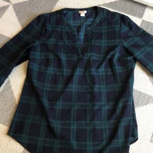 Plaid Jcrew Blouse